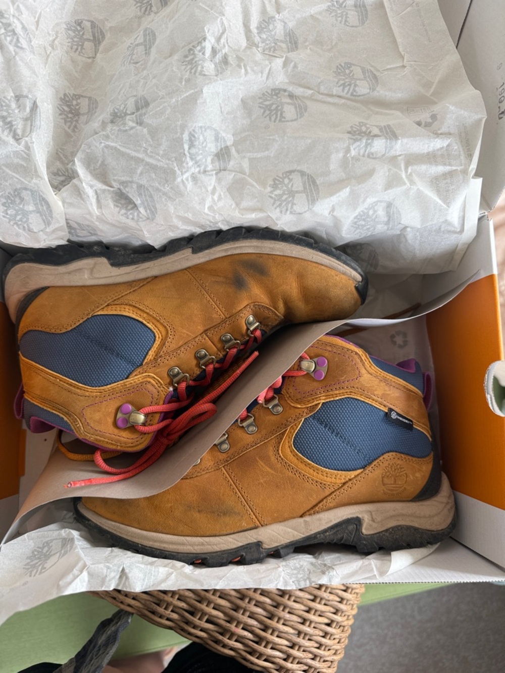 Timberland Wheat and Black Mt. Maddsen Mid Waterproof Women's Boots